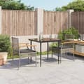 Miniatyrbillede 10 af 10: vidaXL spisebordssæt til haven 3 dele med hynder polyrattan grå