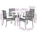 Miniatyrbilde 7 av 10: vidaXL Hagespisegruppe med puter 5 deler svart polyrotting