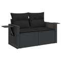 Miniatyrbillede 5 af 11: vidaXL sofasæt til haven 7 dele med hynder polyrattan sort