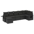Miniatyrbillede 1 af 11: vidaXL sofasæt til haven 7 dele med hynder polyrattan sort