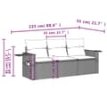 Miniatyrbillede 6 af 10: vidaXL sofasæt til haven 3 dele med hynder polyrattan sort