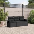 Miniatyrbillede 10 af 10: vidaXL sofasæt til haven 3 dele med hynder polyrattan sort