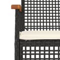 Miniatyrbilde 5 av 10: vidaXL Hagespisegruppe med puter 3 deler svart polyrotting