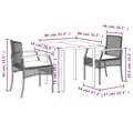 Miniatyrbilde 7 av 10: vidaXL Hagespisegruppe med puter 3 deler svart polyrotting