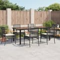 Miniatyrbillede 10 af 10: vidaXL spisebordssæt til haven 7 dele med hynder polyrattan sort
