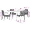 Miniatyrbilde 7 av 10: vidaXL Hagespisegruppe med puter 5 deler polyrotting beige