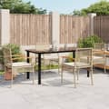 Miniatyrbilde 1 av 10: vidaXL Hagespisegruppe med puter 5 deler polyrotting beige