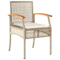 Miniatyrbilde 3 av 10: vidaXL Hagespisegruppe med puter 5 deler polyrotting beige
