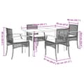 Miniatyrbilde 7 av 10: vidaXL Hagespisegruppe med puter 5 deler polyrotting beige