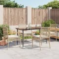 Miniatyrbilde 1 av 10: vidaXL Hagespisegruppe med puter 5 deler polyrotting beige