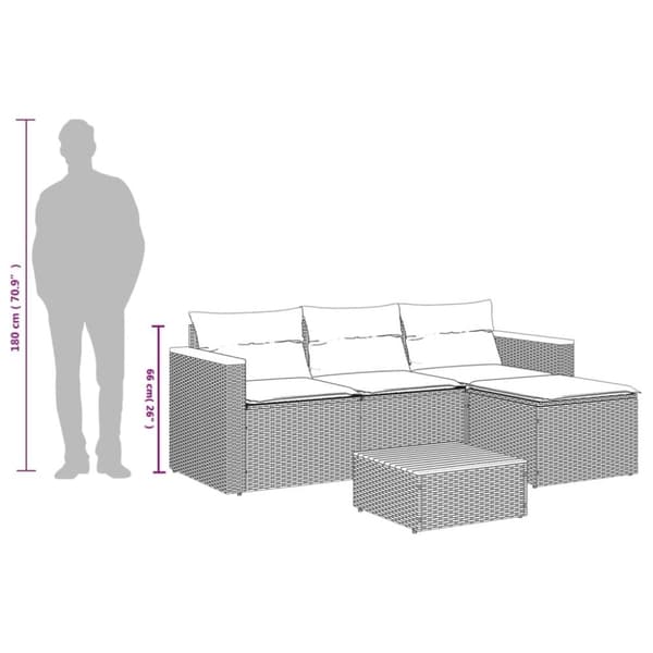 vidaXL havesofasæt 3 dele med hynder polyrattan grå