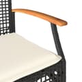 Miniatyrbilde 10 av 11: vidaXL Bistrosett 3 deler med puter svart polyrotting akasietre