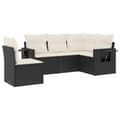 Miniatyrbillede 1 af 11: vidaXL sofasæt til haven 5 dele med hynder polyrattan sort