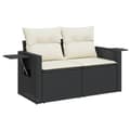 Miniatyrbillede 3 af 11: vidaXL sofasæt til haven 7 dele med hynder polyrattan sort