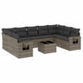 Miniatyrbillede 1 af 11: vidaXL sofasæt til haven 10 dele med hynder polyrattan grå