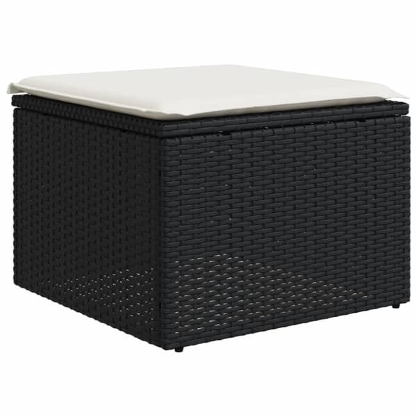 vidaXL Loungegrupp med dynor 12 delar svart konstrotting
