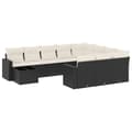 Miniatyrbillede 1 af 11: vidaXL sofasæt til haven 11 dele med hynder polyrattan sort