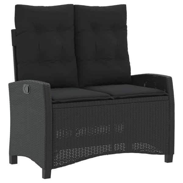 vidaXL spisebordssæt til haven 4 dele med hynder polyrattan sort