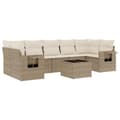 Miniatyrbillede 3 af 11: vidaXL sofasæt til haven 8 dele med hynder polyrattan beige