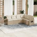 Miniatyrbillede 2 af 11: vidaXL sofasæt til haven 6 dele med hynder polyrattan beige