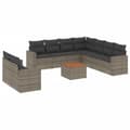 Miniatyrbillede 1 af 11: vidaXL sofasæt til haven 10 dele med hynder polyrattan grå