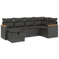 Miniatyrbillede 3 af 5: vidaXL sofasæt til haven 6 dele med hynder polyrattan sort