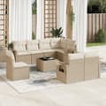 Miniatyrbillede 11 af 11: vidaXL sofasæt til haven 9 dele med hynder polyrattan beige