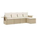Miniatyrbillede 1 af 11: vidaXL sofasæt til haven 5 dele med hynder polyrattan beige