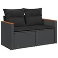 Miniatyrbillede 2 af 11: vidaXL sofasæt til haven 5 dele med hynder polyrattan sort