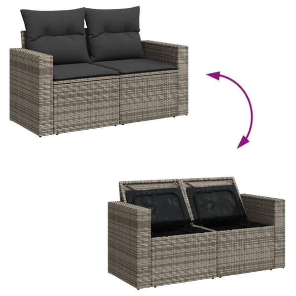 vidaXL sofasæt til haven 13 dele med hynder polyrattan grå