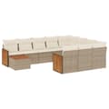 Miniatyrbillede 3 af 11: vidaXL sofasæt til haven 11 dele med hynder polyrattan beige