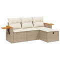 Miniatyrbillede 3 af 5: vidaXL sofasæt til haven 4 dele med hynder polyrattan beige