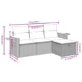 Miniatyrbillede 5 af 5: vidaXL sofasæt til haven 4 dele med hynder polyrattan beige