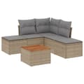 Miniatyrbillede 2 af 11: vidaXL havesofasæt 6 dele med hynder polyrattan beige