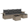 Miniatyrbillede 1 af 3: vidaXL sofasæt til haven 6 dele med hynder polyrattan grå
