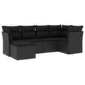 Miniatyrbillede 1 af 3: vidaXL sofasæt til haven 6 dele med hynder polyrattan sort