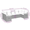 Miniatyrbillede 6 af 11: vidaXL sofasæt til haven 7 dele med hynder polyrattan beige