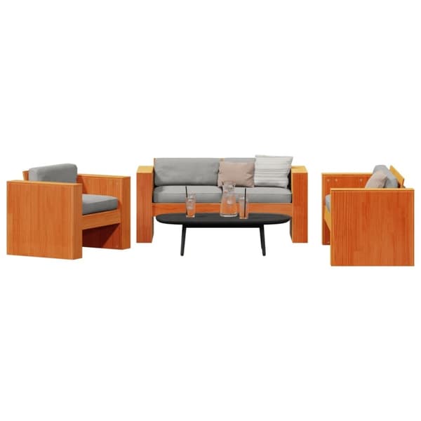 vidaXL Hagesofagruppe 2 deler voksbrun heltre furu