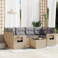 Miniatyrbillede 11 af 11: vidaXL sofasæt til haven 7 dele med hynder polyrattan beige