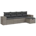 Miniatyrbillede 3 af 4: vidaXL sofasæt 5 dele med hynder polyrattan grå
