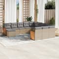 Miniatyrbillede 11 af 11: vidaXL sofasæt til haven 12 dele med hynder polyrattan beige