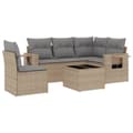Miniatyrbillede 1 af 11: vidaXL sofasæt til haven 6 dele med hynder polyrattan beige