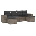 Miniatyrbillede 1 af 4: vidaXL sofasæt til haven 6 dele med hynder polyrattan grå