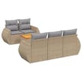 Miniatyrbillede 2 af 11: vidaXL sofasæt til haven 6 dele med hynder polyrattan beige