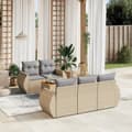 Miniatyrbillede 1 af 11: vidaXL sofasæt til haven 6 dele med hynder polyrattan beige