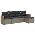 Miniatyrbillede 1 af 3: vidaXL sofasæt 5 dele med hynder polyrattan grå