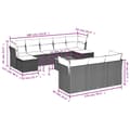Miniatyrbillede 10 af 11: vidaXL loungesæt til haven 11 dele med hynder polyrattan grå