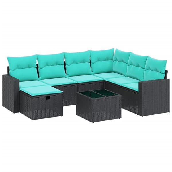 vidaXL sofasæt til haven 7 dele med hynder polyrattan beige
