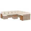 Miniatyrbillede 1 af 11: vidaXL sofasæt til haven 12 dele med hynder polyrattan beige