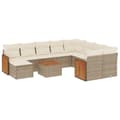 Miniatyrbillede 1 af 11: vidaXL sofasæt til haven 11 dele med hynder polyrattan beige